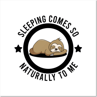 Sleeping Sloth Cute Design Posters and Art